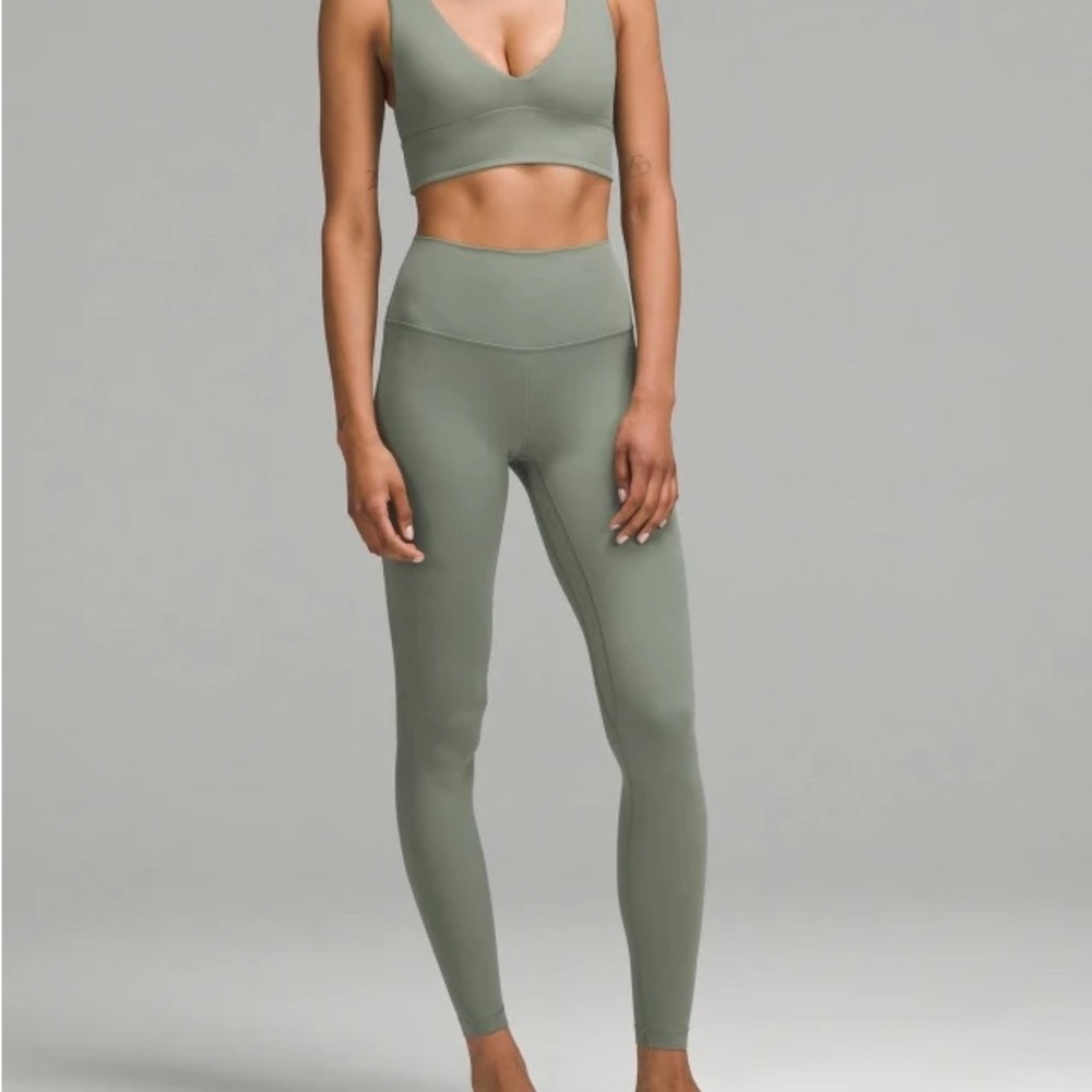 LULULEMON GREY EUCALYPTUS Align 25” Leggings  Size 12 Excellent Condition